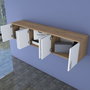 Hanah Home EA114 - 2720 Estantería de Pared Nogal y Blanco 180 cm